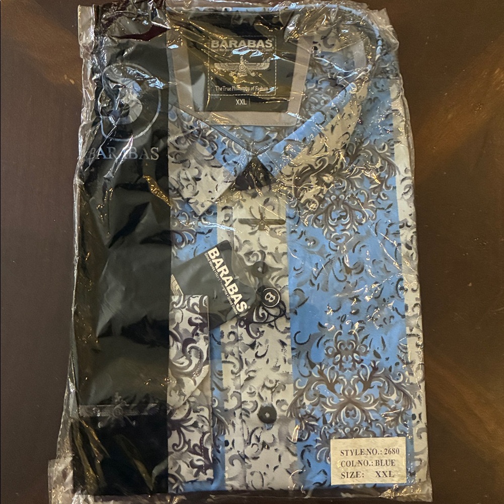 (El chapo) Barabas Blue and Black Patterned Shirt XXL